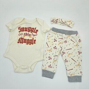 Harry Potter "Snuggle This Muggle"  - 3-6M - Outfit Set